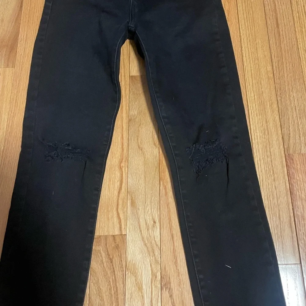 Just Black Denim Black Ripped Skinny Jeans Size 26